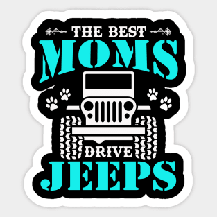 the best moms drive jeeps cute dog paws mother's day gift Sticker